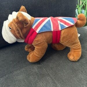 Plush Bulldog Stuffed Animal with Union Jack Sweater
